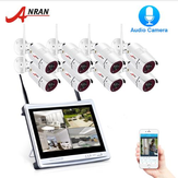 ANRAN 1080P 8CH Gravação de Áudio Sem Fio Sistema de Câmera de Vigilância Câmera IP Ao Ar Livre Night Vision CCTV Sistema de Câmera de Segurança