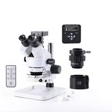 34MP 2K HD USB Câmera do microscópio com 56 LED Luz Trinocular Microscópio estéreo Zoom 7X-45X Microscópio de reparo para PCB Solda