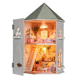 Hoomeda 13816 Kits Liebe Schloss DIY Holz Puppenhaus Miniatur Mit Licht Und Möbel Spielzeug Geschenk