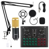 Kit de microfone condensador BM800 Pro com placa de som Bluetooth V8 Plus multifuncional