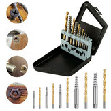 10Pc HSS Screw Extractor Left Hand Cobalt Drill Bit Set Easy to Lift from Broken Bolt Tools With Iron Box and Opp Bag
