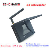 4,3-Zoll-FPV-Monitor 480 * 272 16:9 5,8 GHz 48CH Mini-Bildschirm Eingebauter 1800mAh-Akku Unterstützung AV OUT