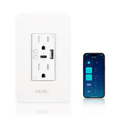 Tuya Smart WiFi US Plug Socket USB+Type-C Wall Outlet APP Remote Control Timer Countdown Voice Control with Alexa Google Assistant