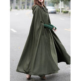 Women Casual Hooded Loose Cape Jacket Coats Cloak