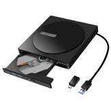 Внешний оптический привод DVD-RW с интерфейсом USB 3.0 Type-C для записи и чтения компакт-дисков на компьютере, ноутбуке с операционной системой Windows 7/8/10 или Mac