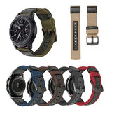 Bakeey 20/22 mm breites Leinwand-Nylon gewebtes + Leder-Uhrenarmband Ersatz für Samsung Gear S3 Huawei