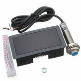 1Set Medidor de calibre de medição 4 RPM de tacógrafo digital LED vermelho Medidor de velocidade 10-9999RPM Sensor de interruptor de proximidade Hall NPN