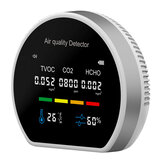 Monitor de Qualidade do Ar CO2 Portátil Montado em Parede, Termômetro Interior, Higrômetro, Testador de CO2 TVOC HCHO