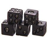 FS-01 Set von 5 schwarzen Würfeln mit grinsendem Schädel. Deluxe Poker Würfel Gothic Glücksspiel