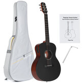 Guitarra inteligente LED Poputar T1 de 36 polegadas, Guitarra acústica em abeto e mogno, Instrumentos musicais Guitarra com aplicativo BT5.0 e estojo