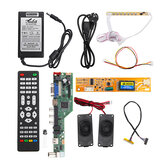 T.SK105A.03ユニバーサルLCD LED TVコントローラードライバーボード+7キー+1ch 6bit 30Pins LVDSケーブル+1ランプインバータ+スピーカー+EU電源アダプタ