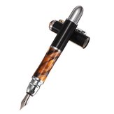 1Pcs Fountain Pen FuliWen Black and Amber Color Medium Nib Rotate Ink Smooth Writing Pen Business Office Supplies