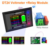 Display digital DC 0-380V Voltímetro Amperímetro Testador de capacidade de bateria Medidor de combustível da bateria Medidor de energia + Módulo de relé