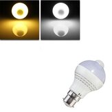 B22 LED Bulb 5W SMD 2835 18 Pure White/Warm White Motion Control PIR Sensor Globe Light Lamp AC 220V
