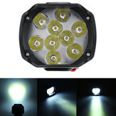 Lâmpada de farol de motocicleta super brilhante 12V10W 1000LM 9 LED Luz de trabalho Névoa Condução Spot Lâmpada Farol noturno para UTV ATV