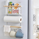 Soporte de papel de cocina para refrigerador magnético en la pared lateral de la nevera, estante de almacenamiento, organizador de cocina, ahorro de espacio