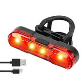 Luz traseira de bicicleta recarregável por USB para capacete e mochila de segurança em ciclismo