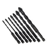 7Pcs 4 Flutes Masonry Drill Bits Tungsten Carbide Tip Ceramic Concrete Drill Bit Set For Glass Tile Brick Plastic and Wood Wall Mirror and Ceramic Tile