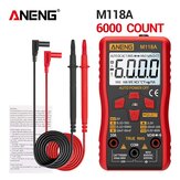 ANENG M118A Digital 6000 Counts Auto Range True Rms Mini Multimeter Transistor Meter with NCV Data Hold Flashlight