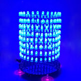 DIY 8x32 LED Lichtwürfel-Zylinder Musik-Spektrum-Elektronik-Set 256 LEDs 5mm Blinkendes Set mit Fernbedienung