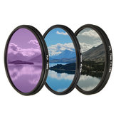 Canon ve diğer dijital kameralar için Kamera Lens Filtre Kiti Seti UV CPL FLD 3 In 1 Çanta