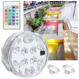 1PC/4PCS/8PCS Submersible RGB 10LED Underwater Light Fountain Swimming Pool Lamp+Remote Control