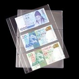 10 folhas transparentes removíveis de PVC para álbum de coleção de notas