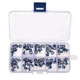 100pcs RM065 Kit de sortimento de potenciômetro Trimpot horizontal com armazenamento Caixa