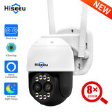 Hiseeu 8MP 4K PTZ Wifi Câmera IP Proteção de Segurança Externa 8X Zoom Lente Dupla Câmera de Vigilância de Vídeo CCTV Ai Detecção Humana