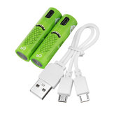 2PCS SMARTOOOLS Επαναφορτιζόμενη μπαταρία AA / No.5 Ni-MH USB