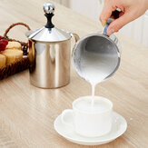 Batedor de leite manual em aço inoxidável para café e café com leite