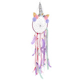 LED Dream Catcher Feather Ornaments Handmade Wall Decorator Home Office