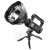 Holofote LED de brilho XHP70 5W 100-500m com tripé, banco de energia USB para celular recarregável e lanterna potente para busca