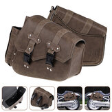 Left / Right Side Universal Saddlebag Storage Tool Bag W/ Bottle Holder PU Leather Waterproof Motorcycles Bag