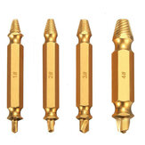 Drillpro 4Pcs Double Side Damaged Screw Bolt Extractor Drill Bits Gold Oxide Edition Stripped Screw Removers