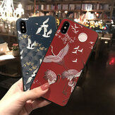 MEKS Chinoiserie Claborate-style Painting Pattern 3D Embossed Anti-slip Anti-fingerprint Shockproof TPU Protective Case for iPhone X / XS / XR / XS Max / 6 / 7 / 8 / 6S Plus / 6 Plus / 7 Plus / 8 Plus