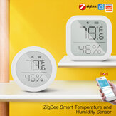 MoesHouse Tuya ZIGBE Smarter digitaler Temperatur- und Feuchtigkeitssensor mit LCD-Display Intelligentes Hygrometer Thermometer Datenaufzeichnung APP-Fernbedienung Kompatibel mit Amazon Alexa & Google Home