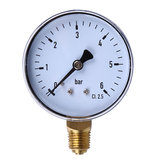 TS-60-6 Medidor mini manómetro de presión de diales para compresor de aire y probador de presión hidráulica, herramienta de medición precisa