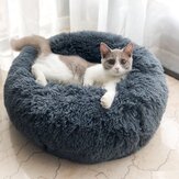 Wielokolorowy łóżko dla kota/psa Super Miękka Ciepła Okrągła głęboka Super Urocza Kojec