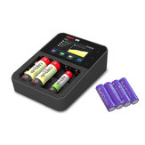 ISDT C4 8A Touchscreen Smart Batterie Ladegerät mit 4 Stück 2000 mAh AA wiederaufladbar Batterie Limit Geschenk