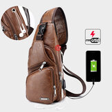 Bolsa de Peito Bolsa de Ombro Masculina ao Ar livre Viagem com Porta de Carregamento USB