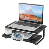 متعدد الوظائف مزدوج الطبقة مراقب Riser Macbook Desktop Stand Organizer with Mobile هاتف Holder