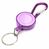 Badge Reel Telescopic Key Buckle Carabiner Recoil Retractable Holder Key Chain Purple 