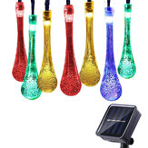 Luzes solares externas de 21.3 pés com 30 LED, à prova d'água, decoração em forma de gota de água, coloridas