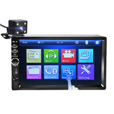 Autoradio 7018B 2Din avec écran tactile HD de 7 pouces, radio stéréo, MP3, FM, USB, Bluetooth et caméra de recul