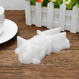 Schlafen Silikon Hund Form Mousse Kuchen Schokolade Süßigkeiten Plätzchenform DIY Backform Weiß
