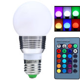 Dimmable 3W E27 LED RGB Magic ضوء Bulb 16 Colors Change with التحكم عن بعد مراقبة AC85-265V