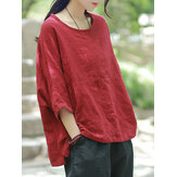 M-5XL Casual Women Solid Color Shirts