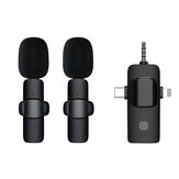 ไมค์ลาร์วาลิเอร์ไร้สาย 3 ใน 1 M18 รองรับ iOS/Type-C/3.5mm แจ็คไมค์ ระบบลดเสียงรบกวนอัจฉริยะสำหรับโทรศัพท์ กล้อง SLR พีซี แล็ปท็อป