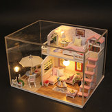 Hoomeda M033 Розовый Лофт DIY Дом с мебелью Музыкальная обложка Миниатюрная игрушка Декор